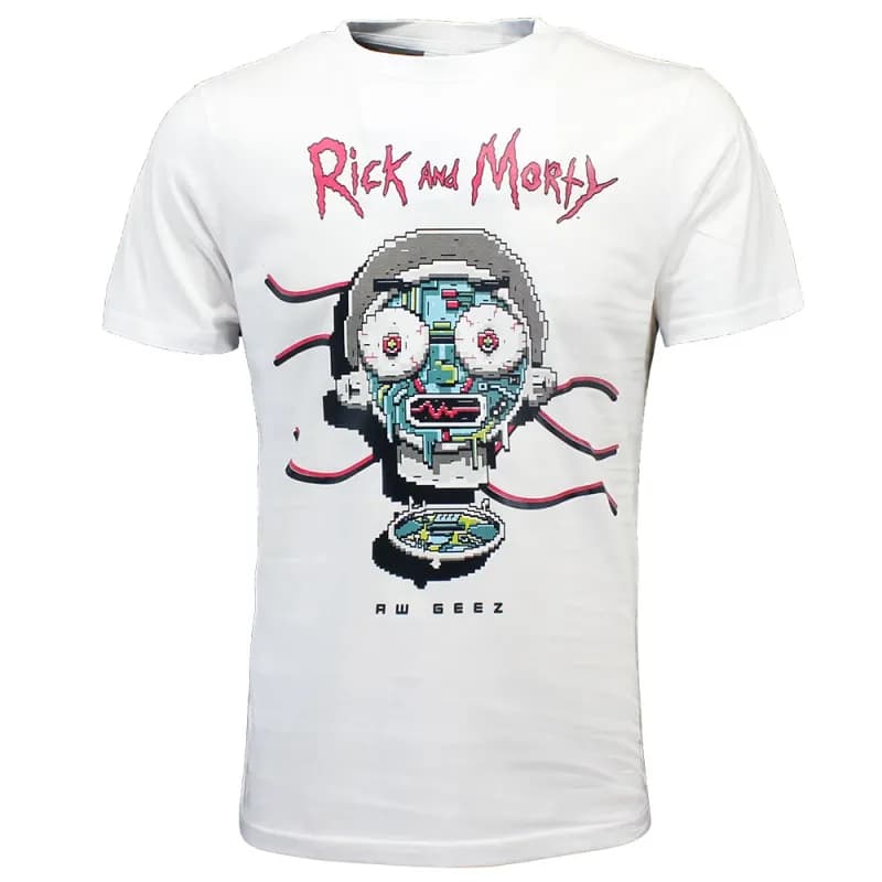 Rick and Morty Aw Geez T-Shirt Wit