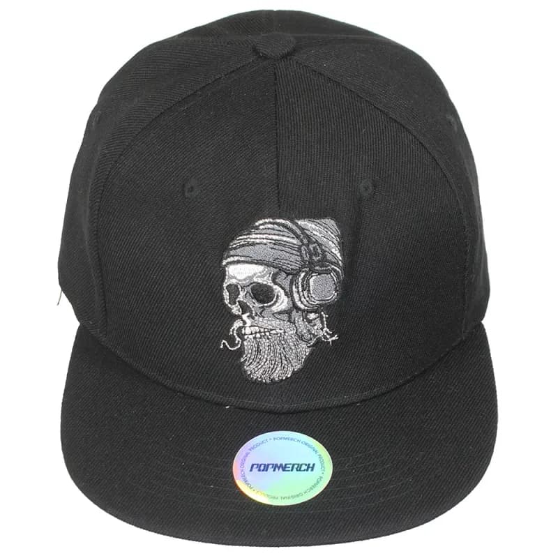 Biker Skull met Baard en Koptelefoon Snapback Cap Pet