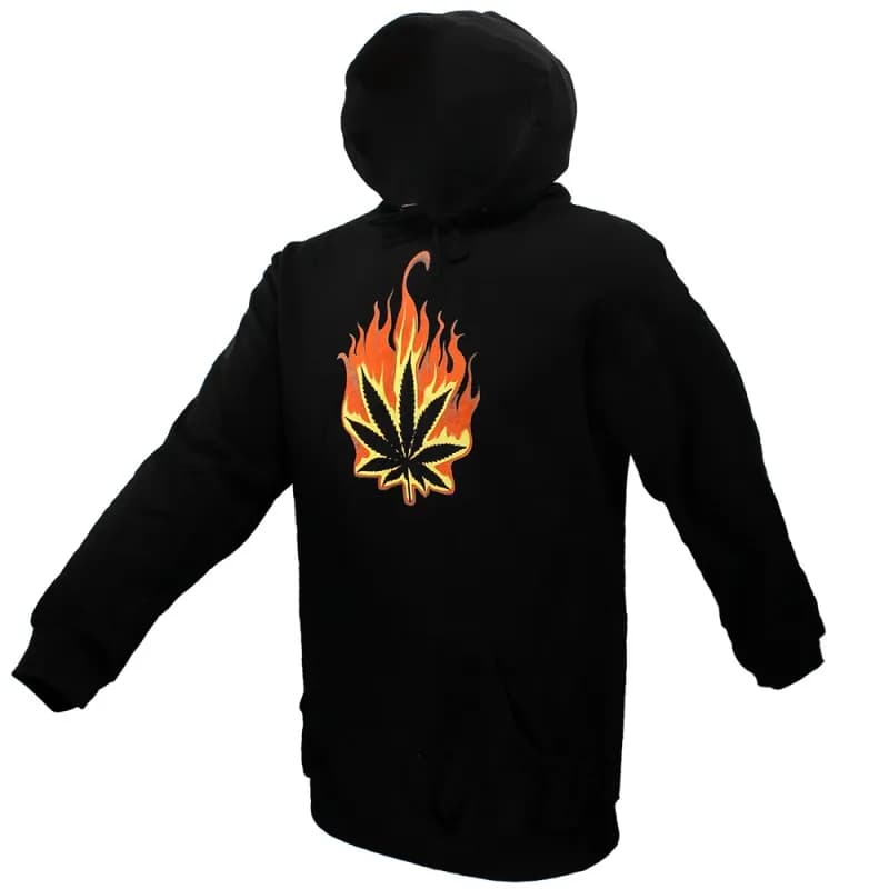 Brandend Wietblad Hoodie Trui