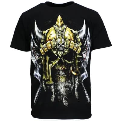 Viking Skull T-Shirt Zwart