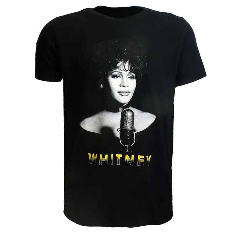 Whitney Houston Black & White Photo T-Shirt