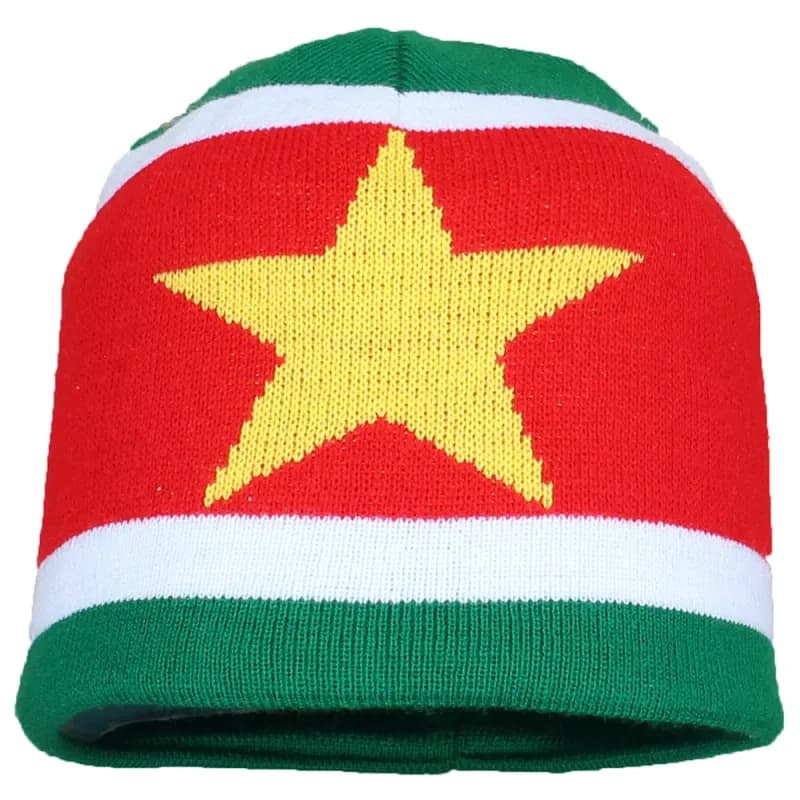 Suriname Vlag Gebreide Muts Beanie