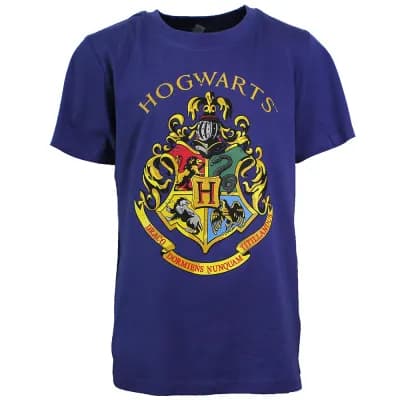 Harry Potter Hogwarts Embleem Kinder T-Shirt Blauw