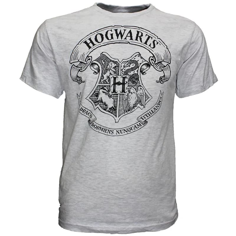 Harry Potter Hogwarts School Embleem T-Shirt Grijs