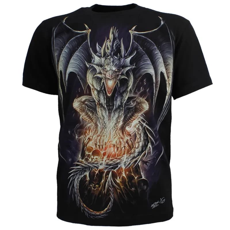 Biker 3D Glow in the Dark Draak T-Shirt
