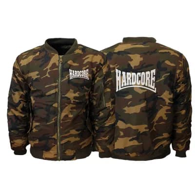 Hardcore Camouflage Geborduurd Logo Bomberjack Style Jas